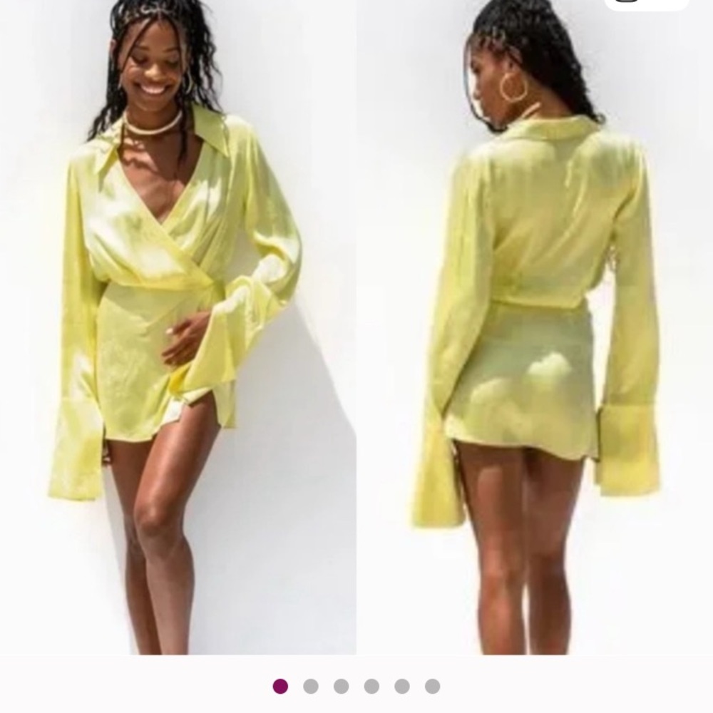Rat & Boa Paloma Yellow Wrap Dress